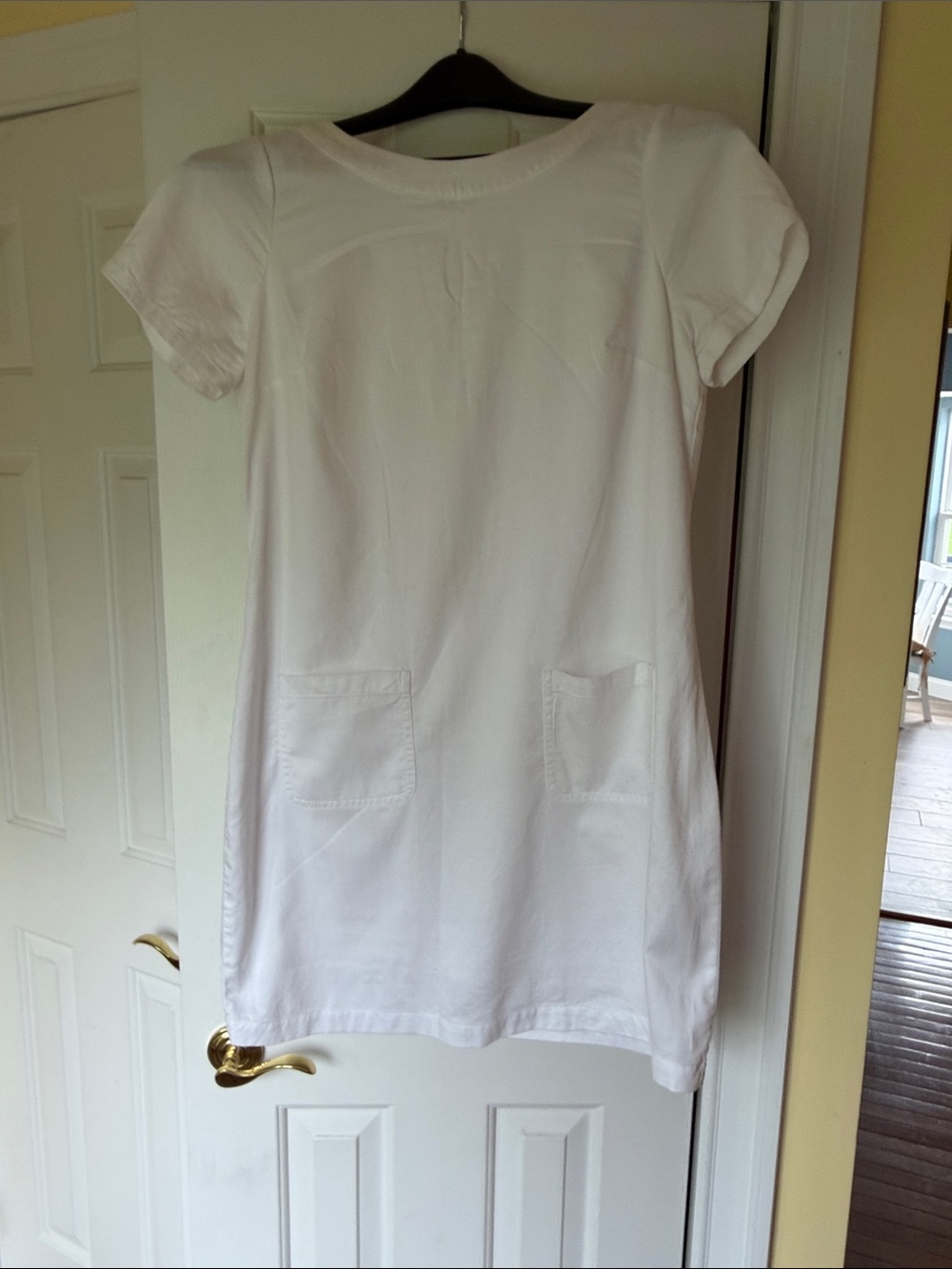 Boden White Short-Sleeve Pocket Tunic Dress size 8 USA VGUC